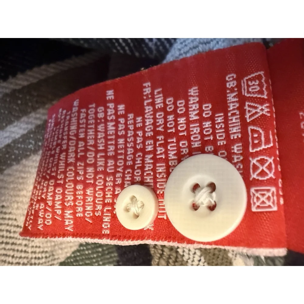 Superdry Checked Plaid Shacket Thick Flannel Blue‎ Beige Size XS MISSING HOOD